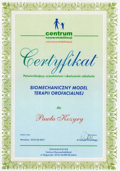 Biomechaniczny model terapii orofacjalnej
