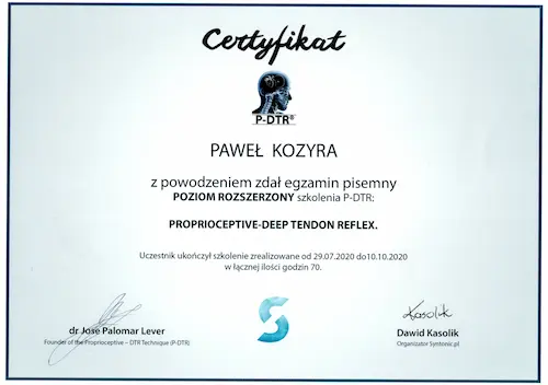 Certyfiktat P-DTR Podstawowy