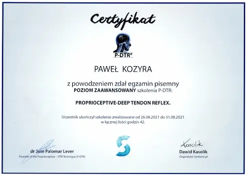 Certyfikat P-DTR Rozwijający